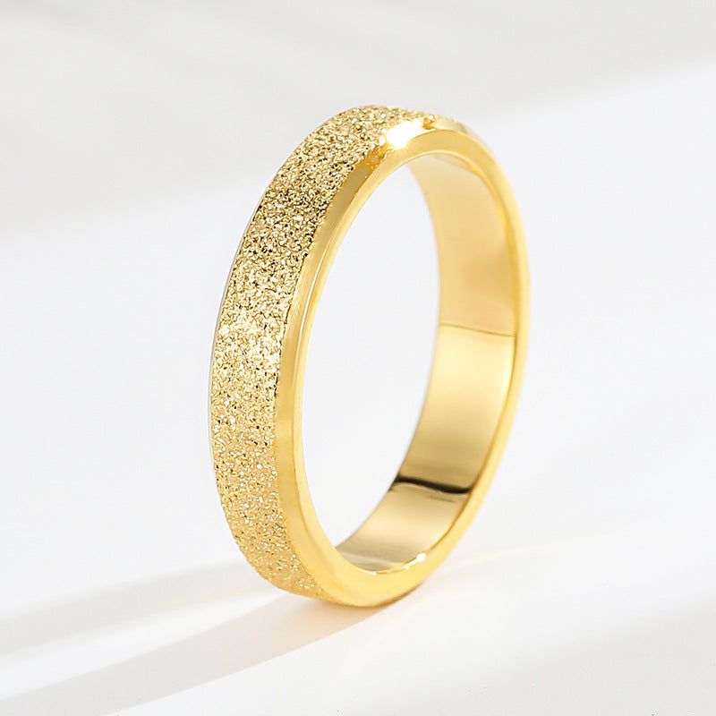 18K gold plated moissanite ring with titanium steel wedding band design for couples