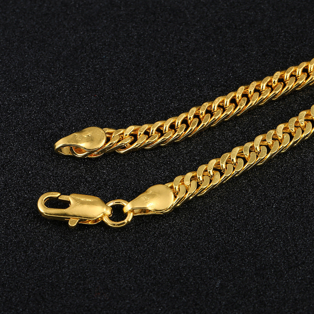 Gold plated water wave chain necklace with mesh texture and bold choker design