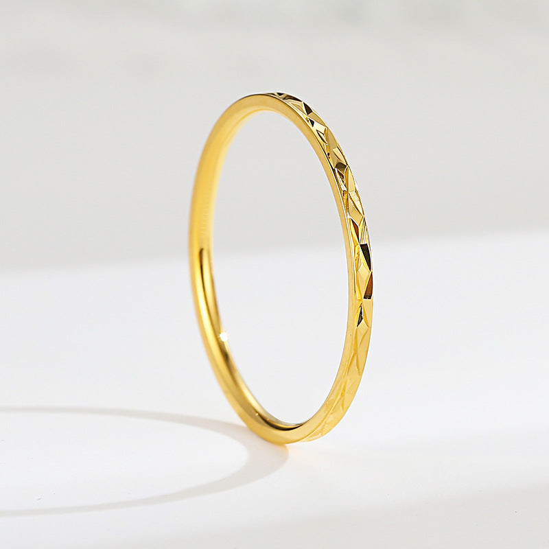 18K gold plated moissanite ring with titanium steel wedding band design for couples