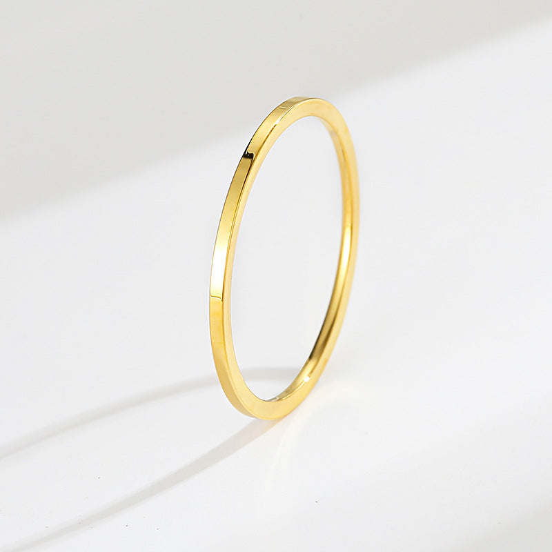 18K gold plated moissanite ring with titanium steel wedding band design for couples