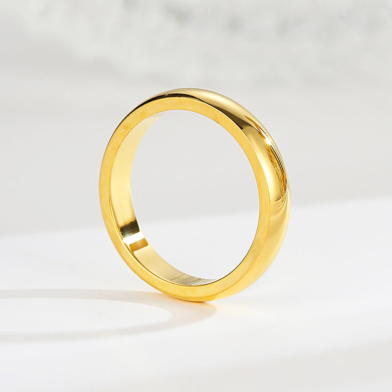 18K gold plated moissanite ring with titanium steel wedding band design for couples