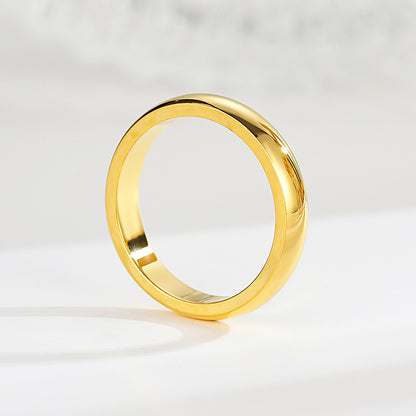 18K gold plated moissanite ring with titanium steel wedding band design for couples