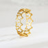 18K gold plated moissanite ring with titanium steel wedding band design for couples
