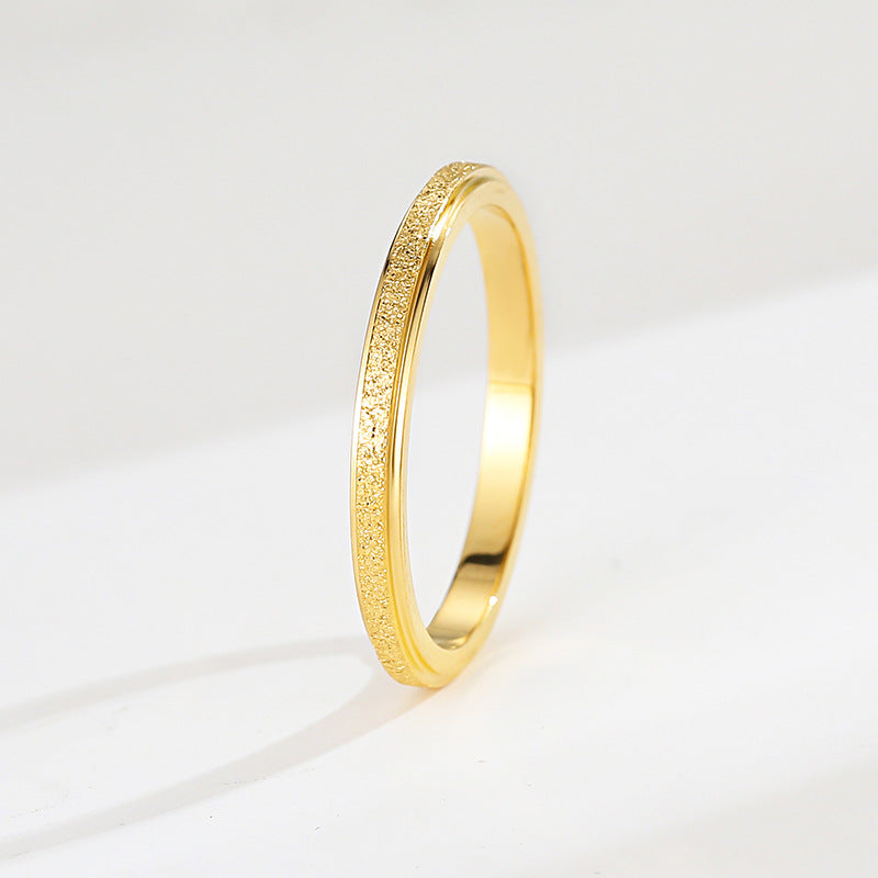 18K gold plated moissanite ring with titanium steel wedding band design for couples