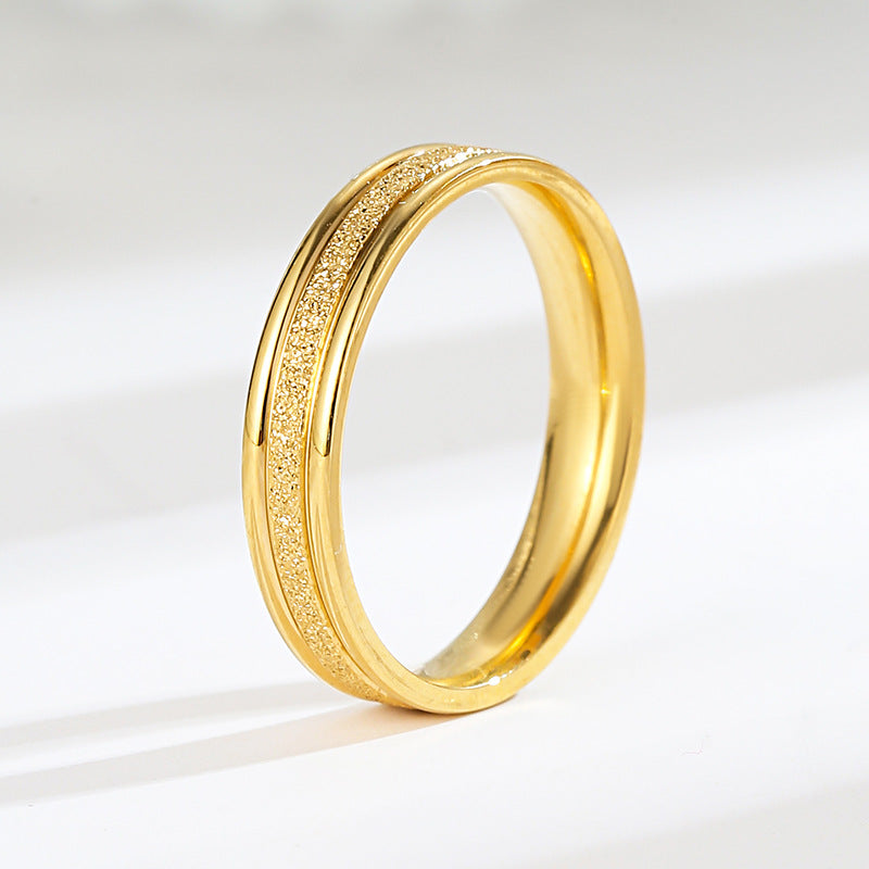 18K gold plated moissanite ring with titanium steel wedding band design for couples
