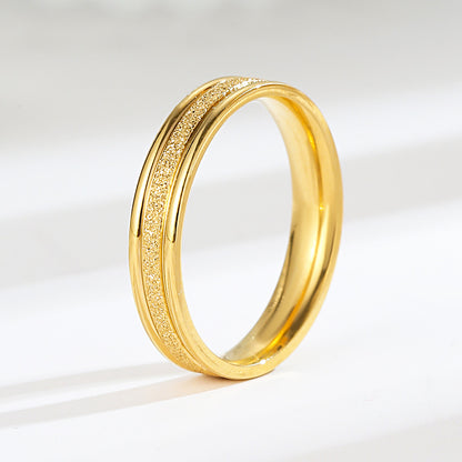 18K gold plated moissanite ring with titanium steel wedding band design for couples