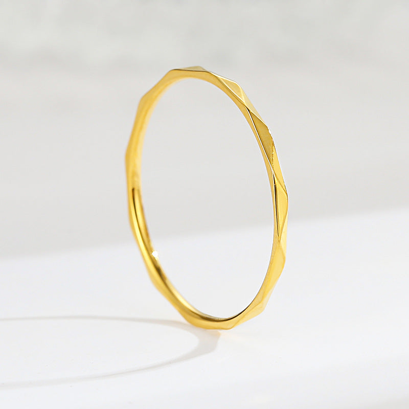 18K gold plated moissanite ring with titanium steel wedding band design for couples