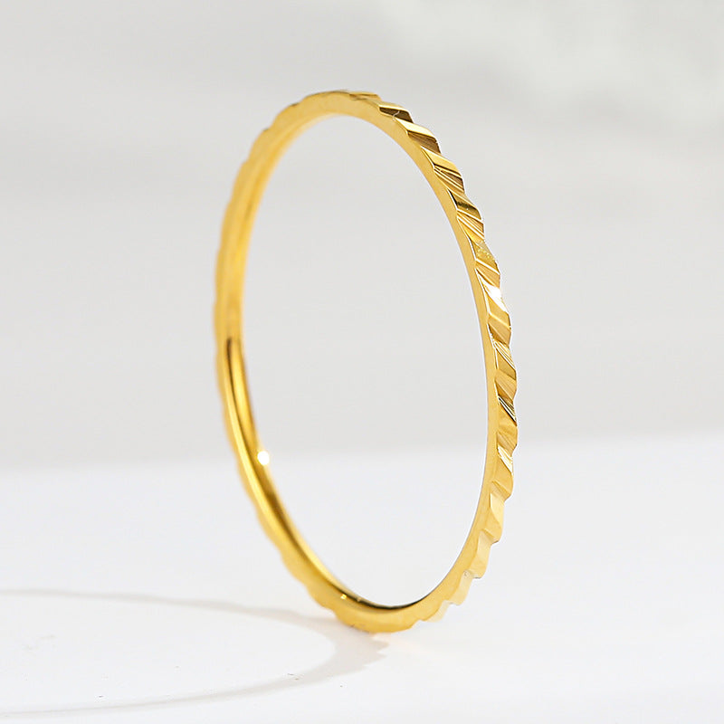 18K gold plated moissanite ring with titanium steel wedding band design for couples