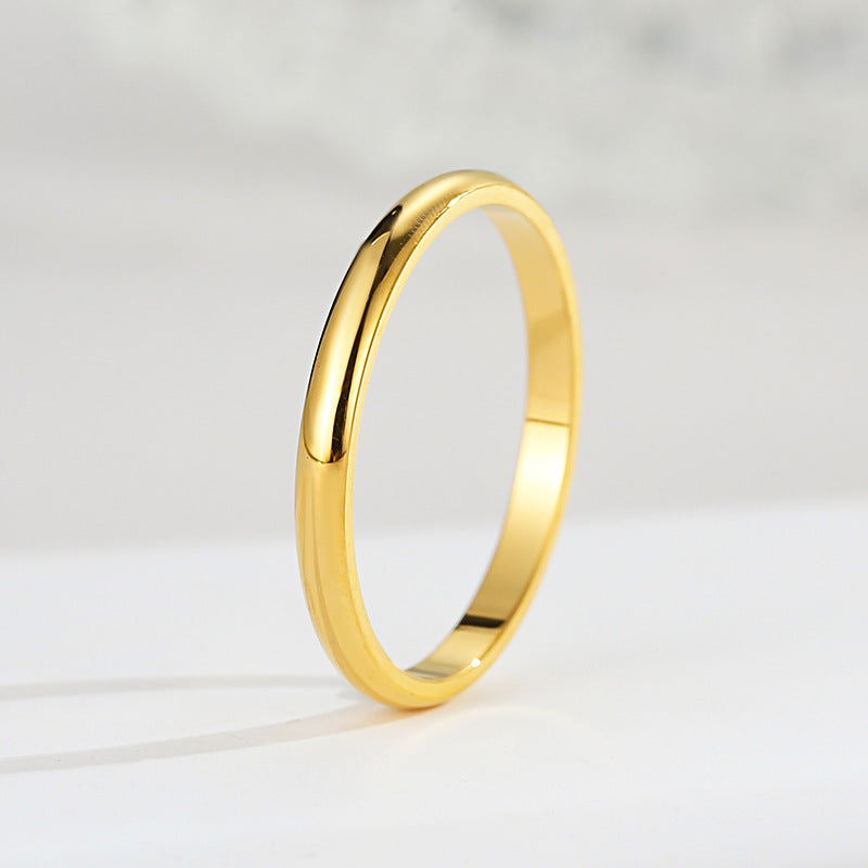18K gold plated moissanite ring with titanium steel wedding band design for couples