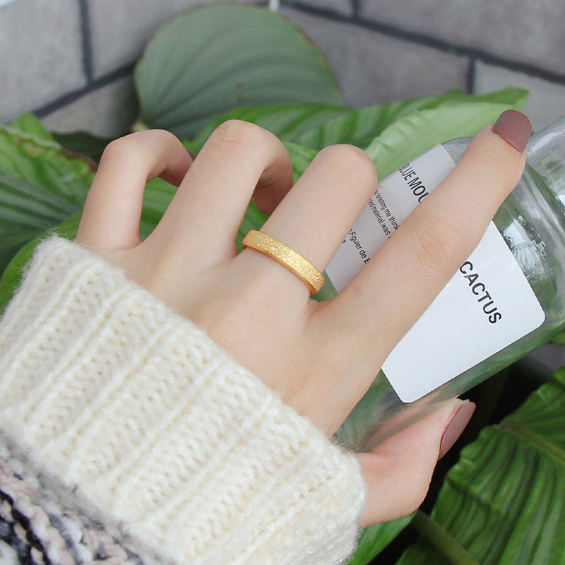 18K gold plated moissanite ring with titanium steel wedding band design for couples