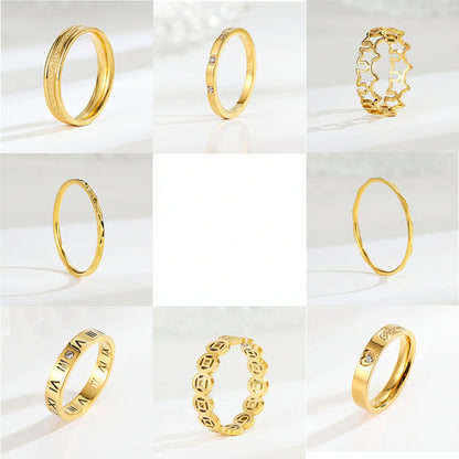 18K gold plated moissanite ring with titanium steel wedding band design for couples