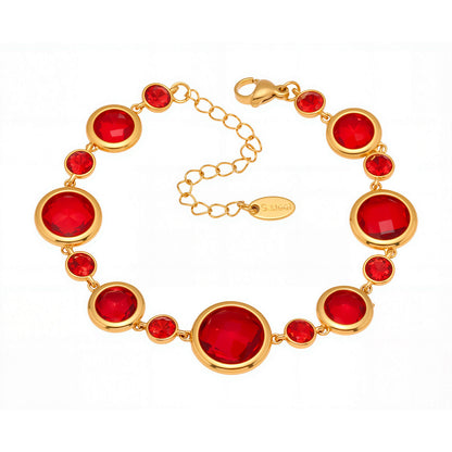 Gold plated Czech glass anklet with faceted sparkling beads for summer beach styling