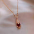 18K gold plated lucky bag necklace with zircon pendant and titanium steel clavicle chain for women