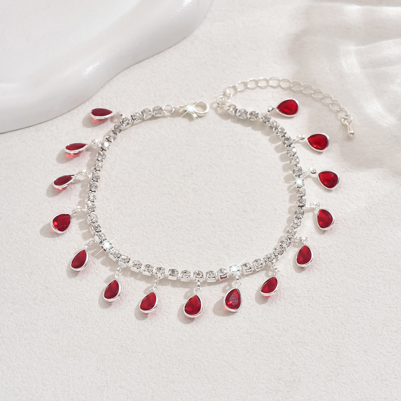 Colorful bohemian anklet with multicolor beads for beach and summer festival styling