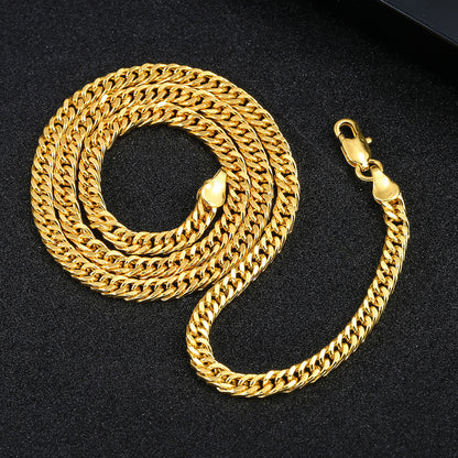 Gold plated water wave chain necklace with mesh texture and bold choker design