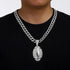 Gold plated football pendant necklace with iced out rhinestone design and hip hop chain style