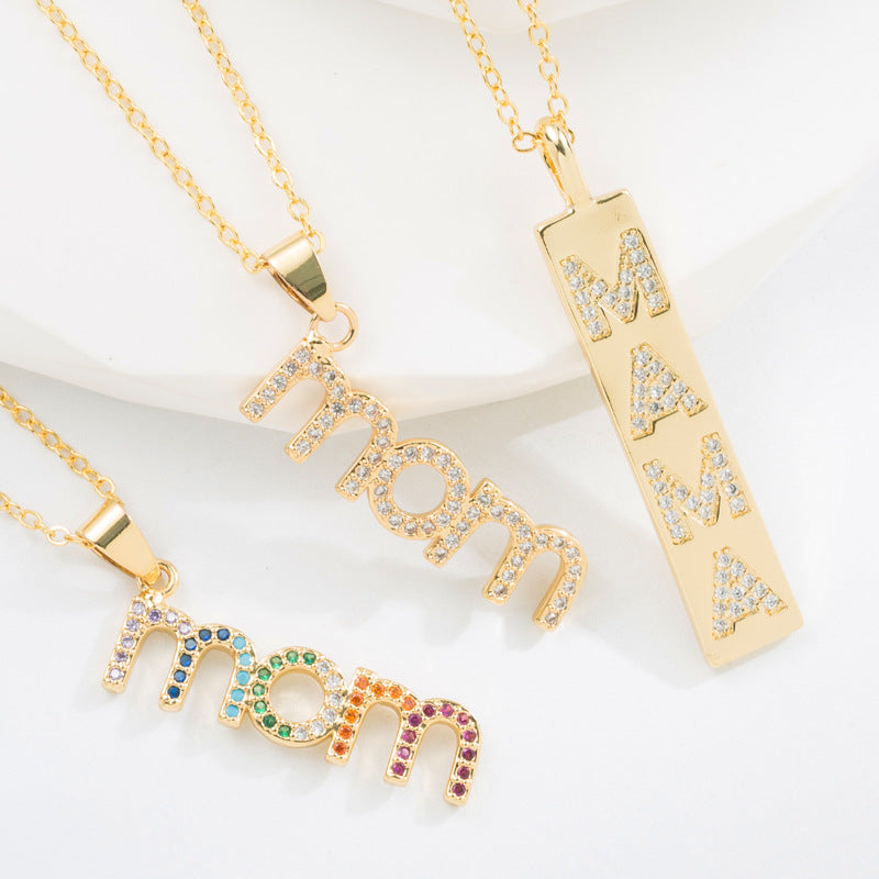 Gold plated initial necklace with zircon letter pendant and adjustable chain for women