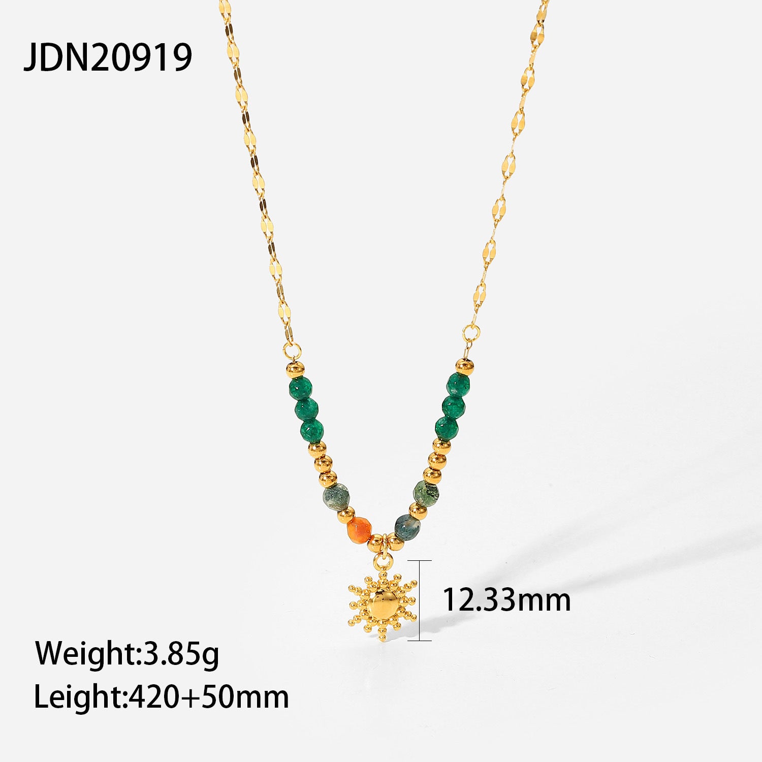 Titanium steel clavicle necklace with geometric pendant and gold-plated minimalist design