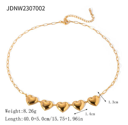 Titanium steel clavicle necklace with geometric pendant and gold-plated minimalist design