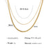 18K gold plated layered necklace with flat snake chain and twist double-layer design