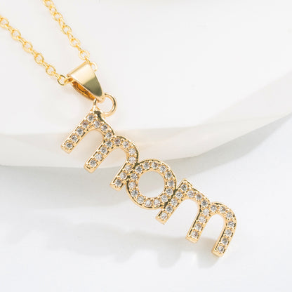 Gold plated initial necklace with zircon letter pendant and adjustable chain for women