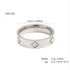 Gold plated clover heart ring set with stackable geometric stainless steel design