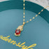 18K gold plated lucky bag necklace with zircon pendant and titanium steel clavicle chain for women