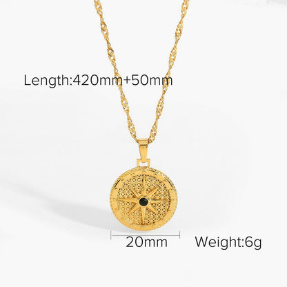 Titanium steel clavicle necklace with geometric pendant and gold-plated minimalist design