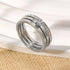 18K gold plated zircon ring set with stackable 3-piece stainless steel rings for women