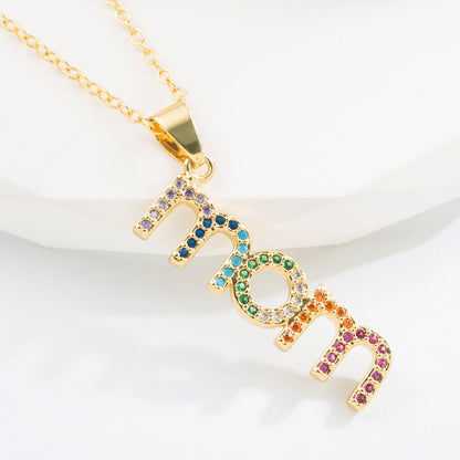 Gold plated initial necklace with zircon letter pendant and adjustable chain for women
