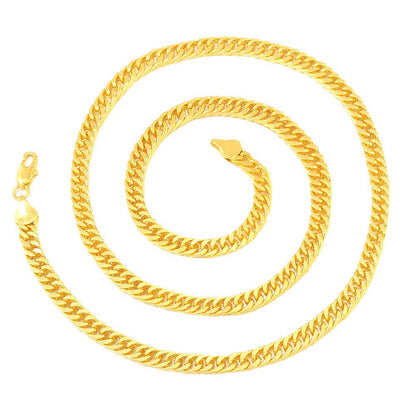 Gold plated water wave chain necklace with mesh texture and bold choker design