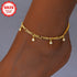Gold plated zircon chain anklet with full sparkling statement chain design for women