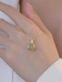 18K gold plated lucky bag necklace with zircon pendant and titanium steel clavicle chain for women