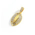 Gold plated football pendant necklace with iced out rhinestone design and hip hop chain style