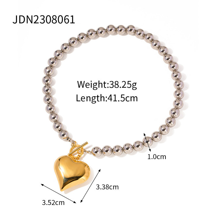 Titanium steel clavicle necklace with geometric pendant and gold-plated minimalist design