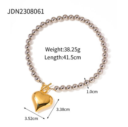 Titanium steel clavicle necklace with geometric pendant and gold-plated minimalist design